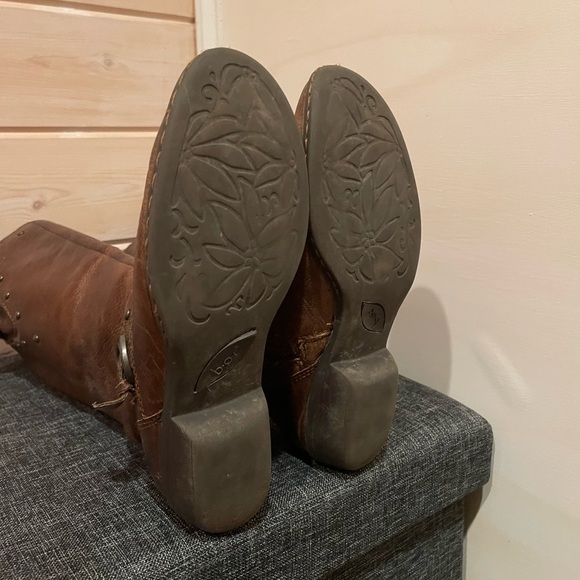 B.O.C. THICK DISTRESSED LEATHER KNEE HIGH RIDING BOOTS - SIZE 6.5 - Picture 12 of 13